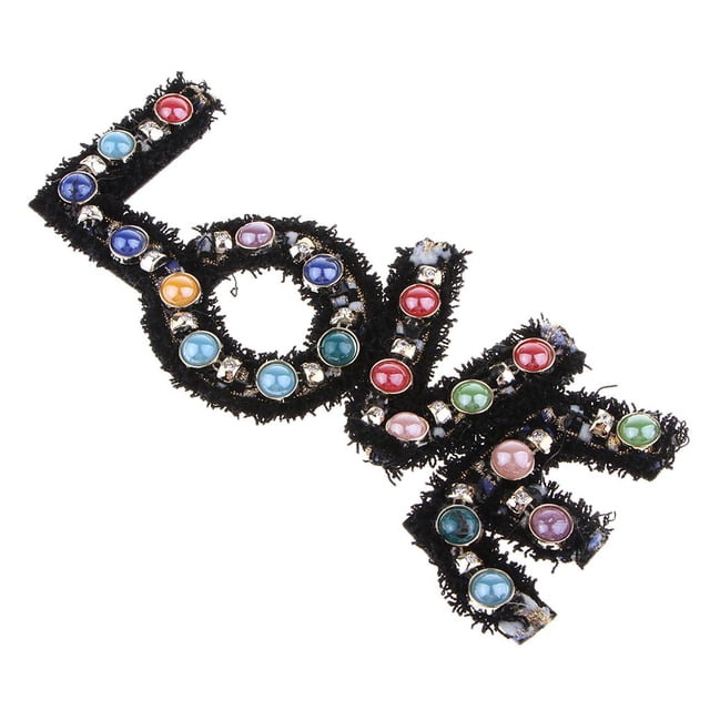 1 juego / 4 s, s de de perlas de cristal, estilo amor, adornos para ropa, apliques, decoraciones para reparación / diseño cuenta redonda Baoblaze Parche Aplique Parche de costura