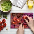 thumbnail image 3 of Retro Cutting Board, Antique Stained Glass Illustration with Mosaic Design Colorful Geometric Pattern, Decorative Tempered Glass Cutting and Serving Board, Small Size, Multicolor, by Ambesonne, 3 of 4