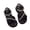 Black, variant on LYHaoo Girls Sandals Girls' Fashion Toe Flat Sandals For Summer Sizes 7.5 Little Kid(23)