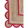 thumbnail image 4 of Red Color Scallop Pattern Jute Bohemian Area Rug, 4 of 4