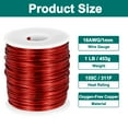 thumbnail image 2 of Alambre Magnético Uxcell 18 AWG, Alambre de Cobre Esmaltado de 18 Calibres, 1 lb de Alambre de Bobina Magnética para Transformador, Motor, Eléctrico, 155C(311F), 2 of 5