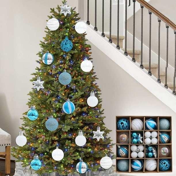 HWRETIE Holiday Decoration Hanging Balls,42 Pcs of Christmas Ball Ornaments Christmas Tree Decoration Holiday Wedding Party Decoration Home Doecor