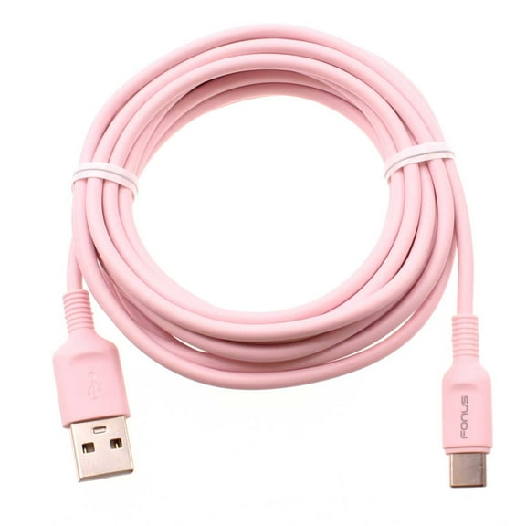 Pink 10ft Long USB-C Cable for OnePlus Nord N30 5G Phone - Charger Cord Power Wire Type-C Fast Charge Sync Compatible With OnePlus Nord N30 5G Model