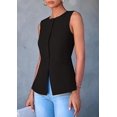 thumbnail image 5 of PRETTYGARDEN Women's Suit Vest Tops Summer Dressy Casual Business Button Sleeveless Trendy Fashion Blazer Waistcoat, 5 of 6