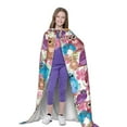 thumbnail image 4 of Honeii Watercolor Owl Print Poncho Cape, Cloak Coat, Snuggly Hooded Wearable Blanket, Hooded Cape For Teenagers,Halloween Costumes-Medium, 4 of 7