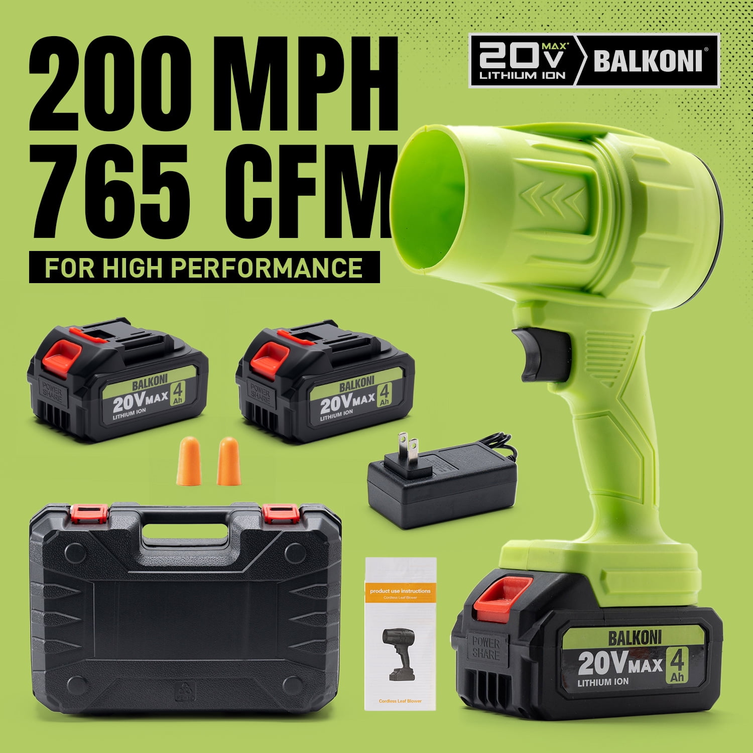 BALKONI Cordless Leaf Blower Electric Jet Blower Portable Dust Cleaner