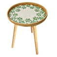 thumbnail image 4 of Tnarru Side Table, Bedside Table, End Table, Multifunctional Open Design Tea Table with Shell Inlays for Proch, Bedroom, Balcony, Indoor Four Leaf 50cm, 4 of 8