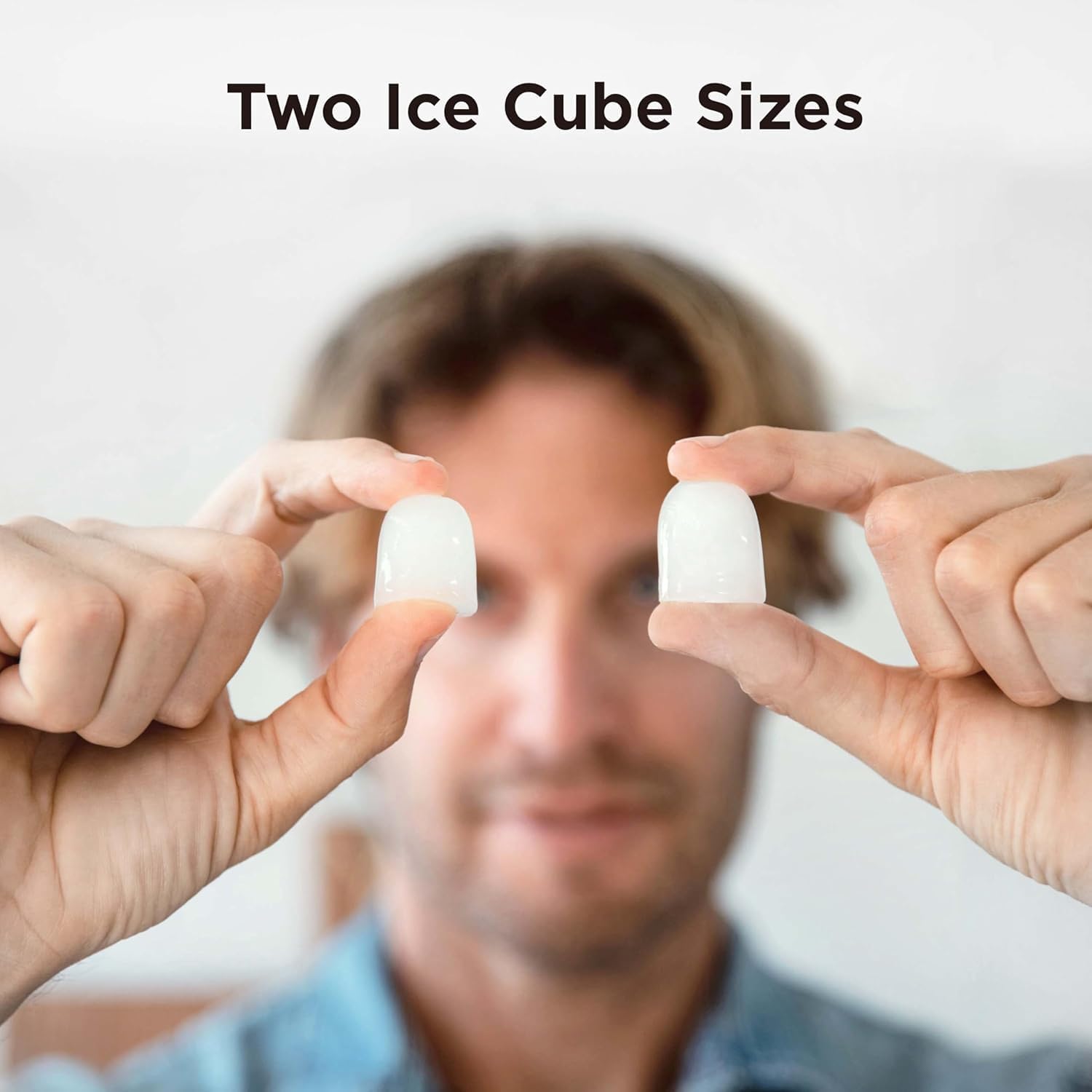 Countertop Ice Maker with Expanding Ice Basket, 9 Cubes in 6 Mins, 2.5L Ice Basket, Self-Cleaning Ice Maker with LED Touch Control, 2 Bullet Ice Sizes for Home, Kitchen, Office