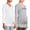 White/Hgrey, variant on Maternity Women's Ruched V-Neck T-Shirt with Long Sleeves (Women's and Women's Plus) 2pack