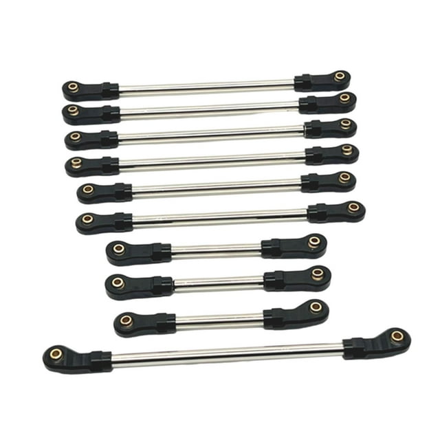 segolike 10 Pieces Steering Linkage Servo Link Pull Rod Remote Control Car Parts Upgrades Kits for 104020 104006 1/10 RC Crawler Model black