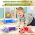 thumbnail image 2 of OUSITAID Dinosaur Telescopic Tube Toy Free Transformation Fun Battery Operated Lighting Stress Relief Kids Dino Animal Pipe Fidget Toy Children Gift, 2 of 11