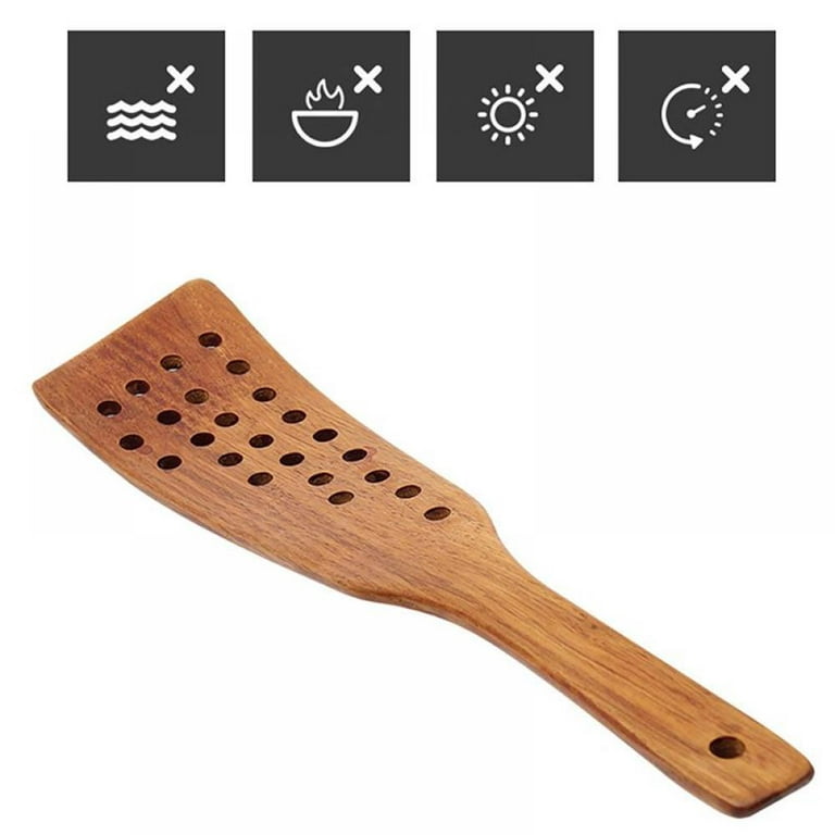 Premium Handcrafted Curved Spatula with Holes,Wooden Spatula Wooden Wooden  Kitchen Spatulas for Kitchen Cookware Egg Pancake Fish Spatula Flipper  Turner Grill Spatula Utensil 