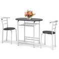thumbnail image 4 of Costway 3pcs Bistro Dining Set Table & 2 Chairs Kitchen Furniture Pub Home Restaurant, 4 of 8