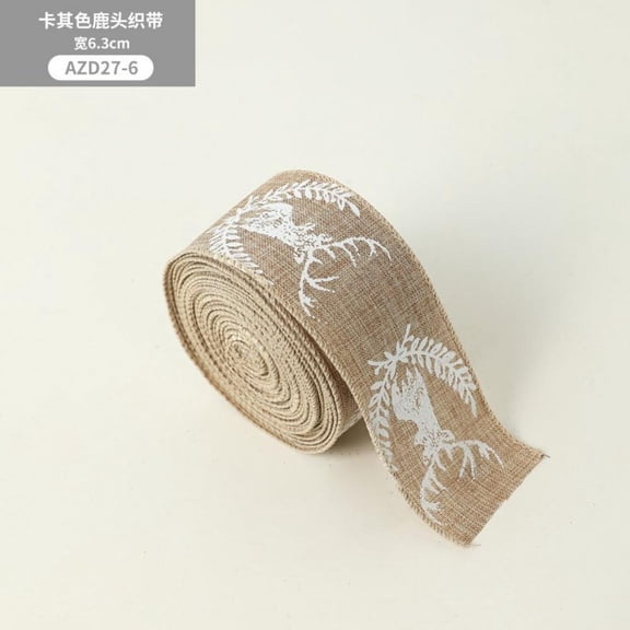 Lace Linen Ribbons Deer Wired Edge Christmas Ribbon DIY Handcraft Gift Flower Bouquet Pack Wreaths Bows Xmas Tree Party Wedding Decor