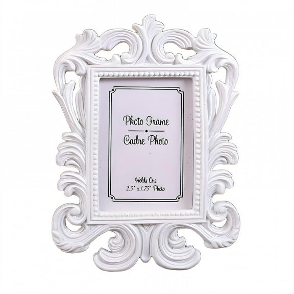 DESIGNICE Vintage Picture Frames,Vintage Carving Photo Frames,Classic Color Family Picture Frame,4.73"X3.55",White