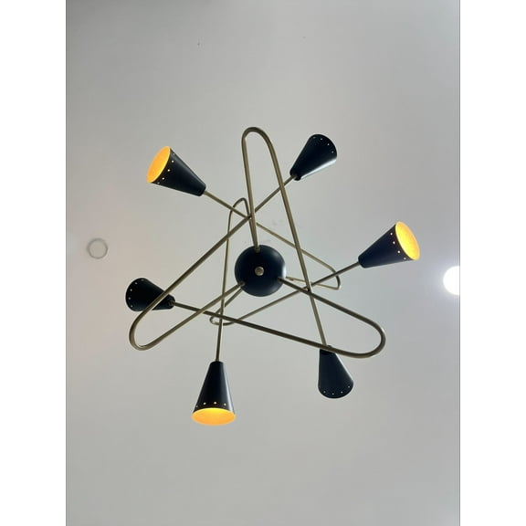 Mid Century 6 Arm Geometric Chandelier Ceiling Lights Stilnova Design