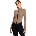 thumbnail image 4 of Women's Workout Jacket Lightweight Zip Up Yoga Jacket Cropped Athletic Slim Fit Tops, 4 of 5