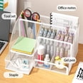 thumbnail image 2 of 1PCS Desk Organizer Pen Holder MeshPencil Holder Large Capacity MetalDesktop Storage Box For Office AndSchool Supplies, 2 of 4