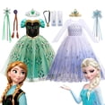thumbnail image 2 of Disney-vestido de princesa Elsa y Anna para niñas, traje de baile de malla con lentejuelas blancas, ropa de carnaval, disfraz de reina de las nieves y Frozen Fivean unisex, 2 of 2