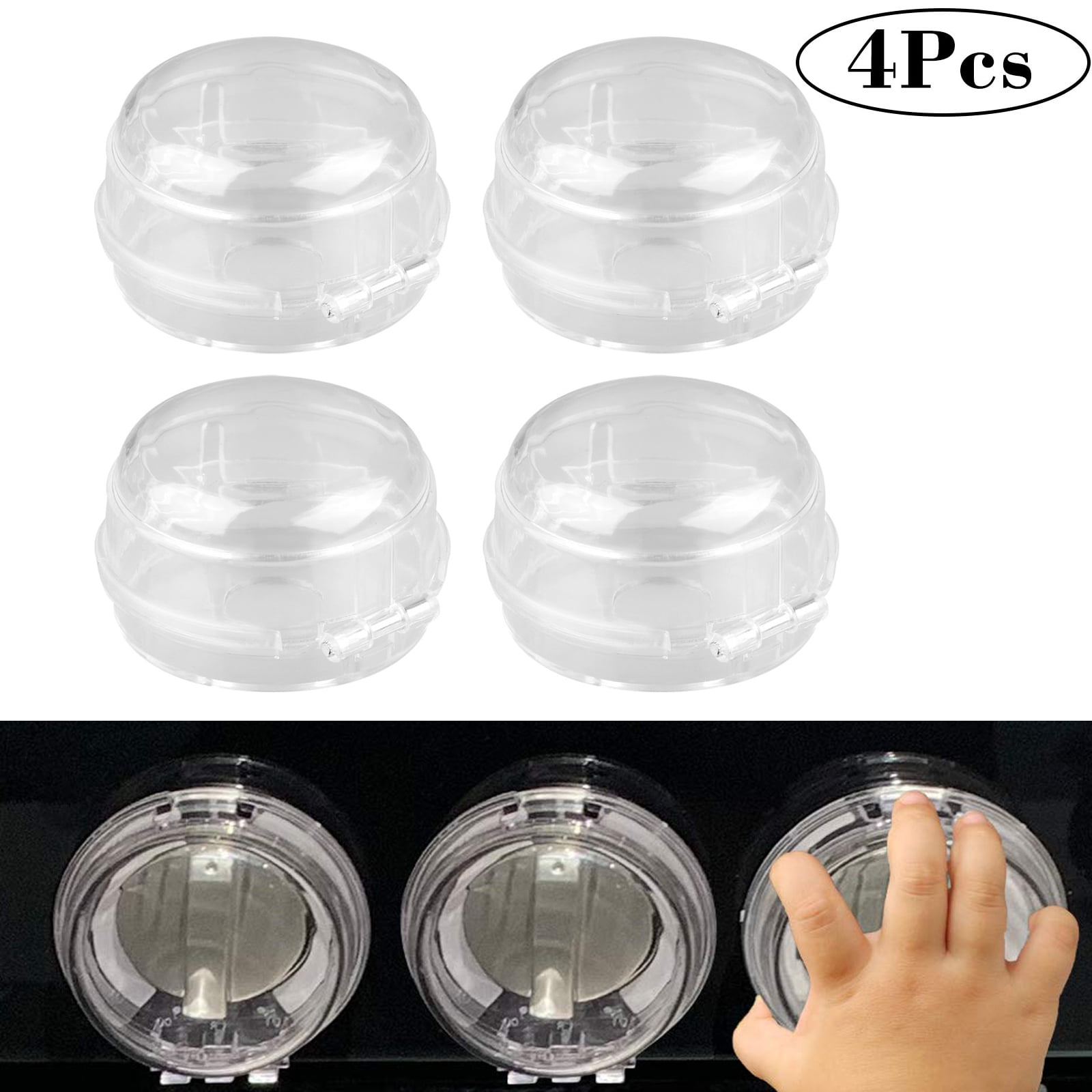 4 Pieces Kitchen Stove Knob Covers, EEEkit Universal Baby Safety Oven Gas Stove Knob Protection Locks for Child Proofing