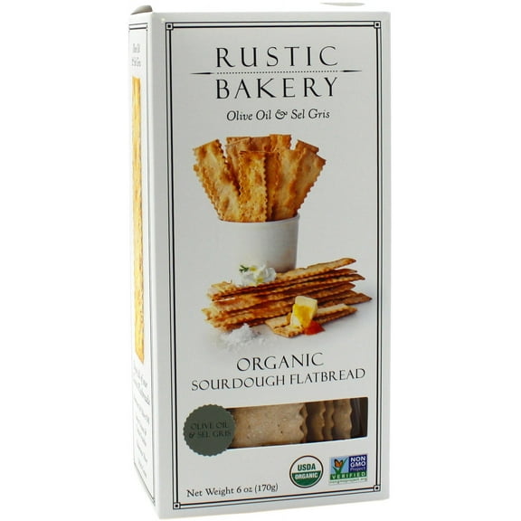 Pack Of 2 Rustic Bakery Olive Oil & Sel Gris Organic Sourdough Flat Bread - 6 oz (Packaging May Vary)