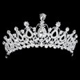 thumbnail image 3 of Wedding Bridal Rhinestone Decorated Crystal Teardrop Hair Barrettes / Headband / Hair Loop / Tiara Headpiece (Sliver), 3 of 8