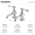 thumbnail image 5 of Kingston Brass KS3201AX Restoration Two-Handle Deck Mount Basin Tap Faucet in Polished Chrome, 5 of 5