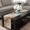 thumbnail image 4 of Beige Ombre Table Runner 72 Inches Long, Modern Geometric Abstract Aesthetic Cream Kitchen Coffee Dining Table Decoration for Home Party Birthday Wedding Home Decor 16x72 Inches, 4 of 8