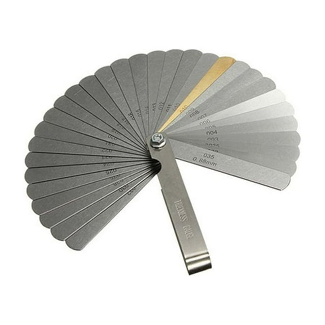 Master Feeler Gauge Gap Measure Gap Measuring Tool 32-Piece Stainless Steel Dual Marked Metric Imperial Reading Combination Tool for Measuring Gap Width Thickness Imperial Metric Sizes