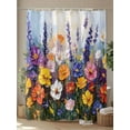 thumbnail image 4 of Fsddascl Spring Botanical Shower Curtain Set - 48" x 72" Washable Bathtub Curtain with 12 Hooks, Modern Oil Painting Vintage Flowers Waterproof Fabric Stall Shower Curtains for Bathroom/Bathtub, 4 of 6