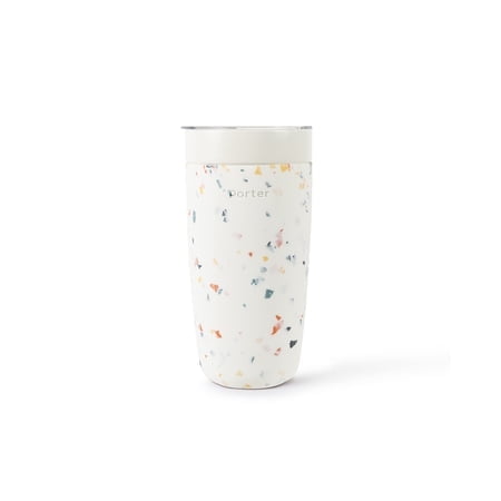WP Porter Insulated Tumbler 20 oz No Metallic Aftertaste ceramic coated for Water coffee Tea Wide Mouth Vacuum Insulated Dishwasher Safe cream Terrazzo
