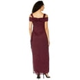 thumbnail image 2 of Alex Evenings Long Glitter Mesh Cold Shoulder Dress (Womens, Fig, 14), 2 of 3