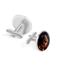 thumbnail image 3 of Halloween Elegant Silver Stainless Steel Cufflinks Set for Formal Attire at Weddings and Business Meetings, 3 of 6