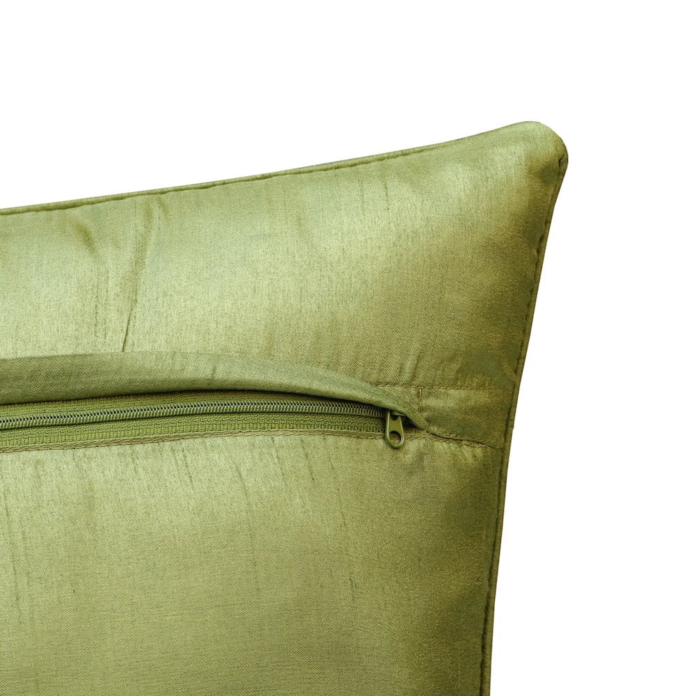 Lr Home Fern Hand-Woven Green/Yellow Botanical Polyester Indoor Throw Pillow, 20" x 20"