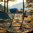thumbnail image 1 of HOMYLIN Mesa Plegable Portátil para Picnic, Estructura de Metal Negro, con Portavasos, Portátil Resistente al Agua y al óxido para Camping y Exterior, odoterreno, Deportes al Aire Libre, 1 of 6