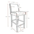 thumbnail image 4 of Ira Smooth Fabric Upholstered Bar Height Bar Stool with Wood Legs, 4 of 4