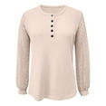 thumbnail image 4 of ASFGIMUJ Women's Autumn/Winter New Panel Long Sleeve Button T Shirt Top, 4 of 5