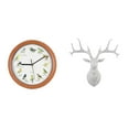 thumbnail image 1 of Reloj de pared con pájaro cantor, estatua de cabeza de ciervo, escultura de alce, material de resina, sonido creativo, adorno para el hogar, adecuado, 1 of 8