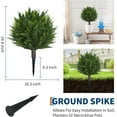 thumbnail image 4 of 24.4" Artificial Cedar Topiary Ball Trees, Set of 2 Faux Cypress Plants with Ground Spike,UV Resistant Artificial Bushes Front Porch Decor,Fake Shrubs for Indoor Outdoor Garden, 4 of 6
