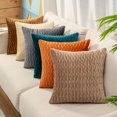 thumbnail image 4 of Juego de 2 fundas de almohada decorativas de terciopelo con textura, estilo lujoso, suave, funda de almohada de granja para sofá, dormitorio, sofá (18.0 x 18.0 in), 4 of 5