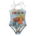 thumbnail image 3 of Amazing World of Gumball Girls Swimsuits One Piece Bathing Suit Cute Toddler Kids Pool Beach Swimwear Quick Dry 3-8 Years, 3 of 6