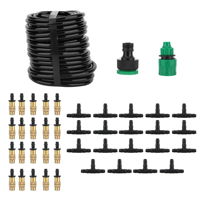 Sistema de riego con manguera de cobre de 15 m y 20 boquillas, kit de riego automático para plantas