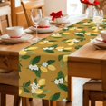 thumbnail image 5 of Lemons Leaves Table Runner 72 Inches, Summer Fruits Floral Botanical Brown Bed Runner Dresser Scarves Tabletop for Indoor Outdoor Parties/Ceremony/Banquet, 16" x 72", 5 of 9