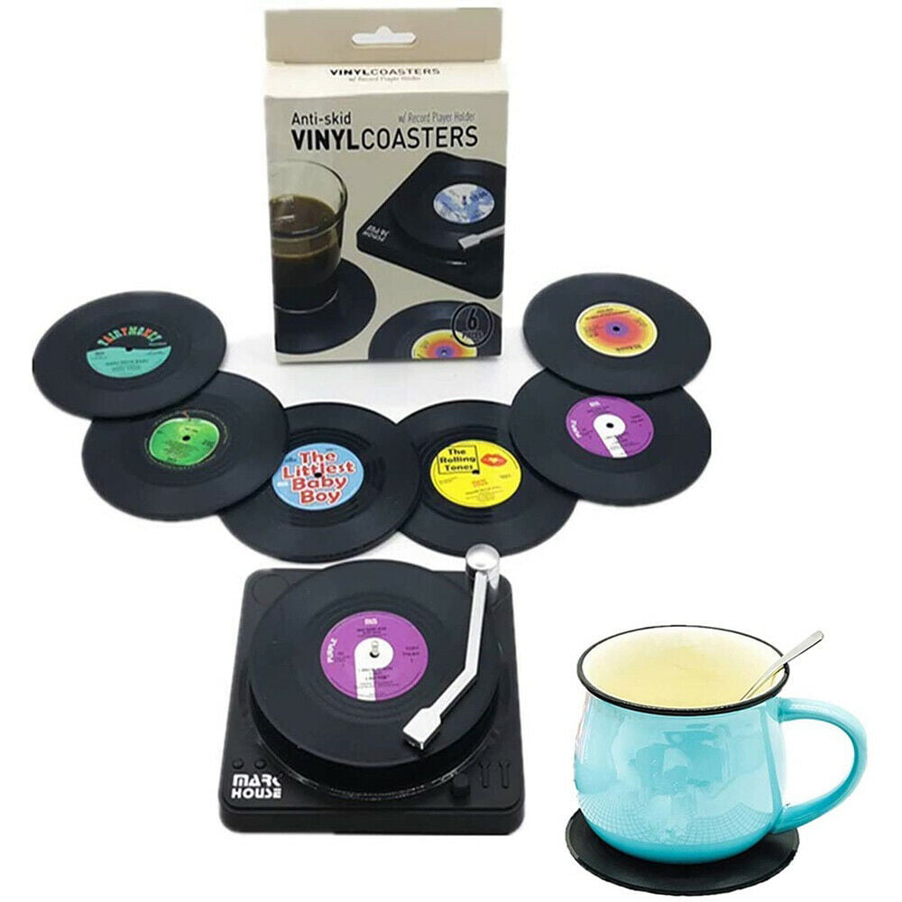 6pcs Pu Leather Heat-resistance Cup Mats Coffee Mug Drink Cups Table Decor 