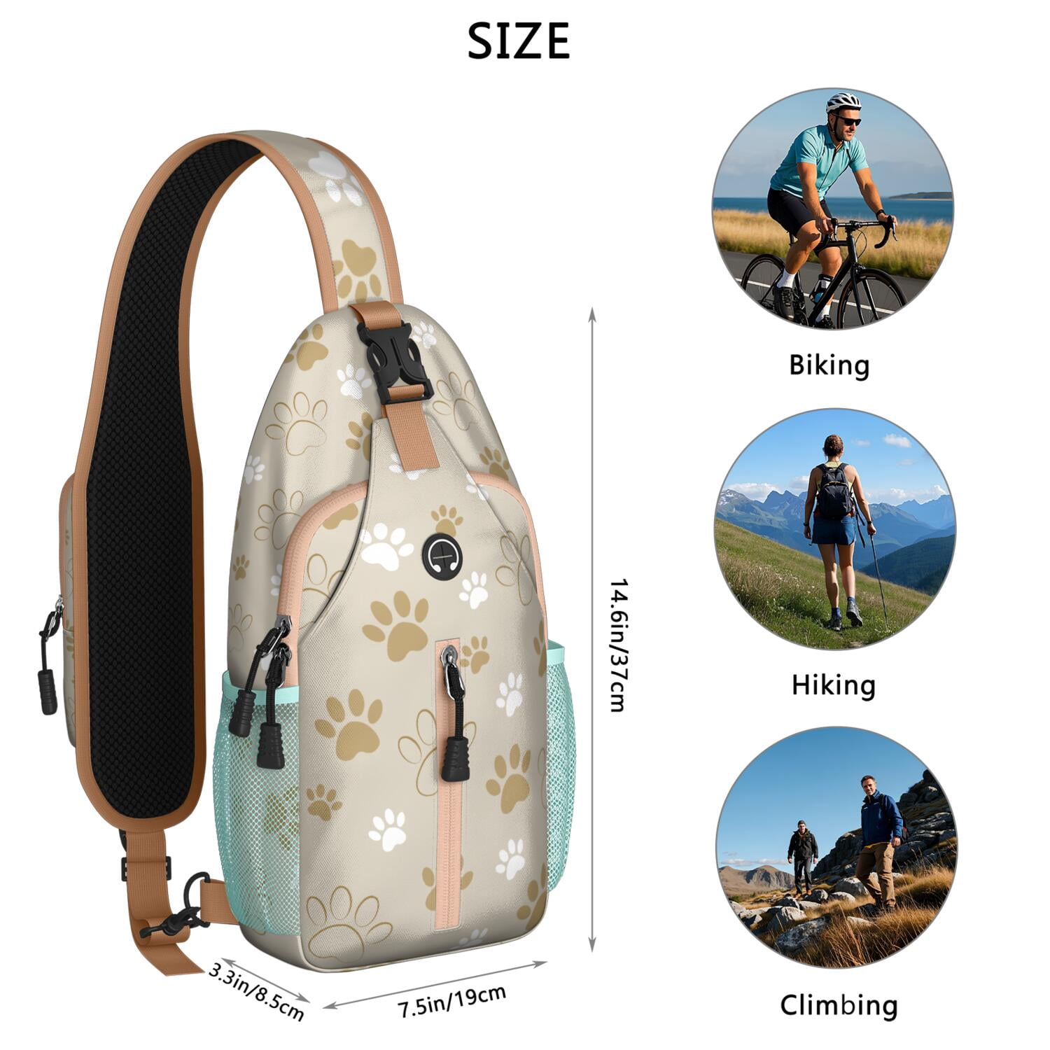 Galaxy Sling Backpack with Outer Space Design for Sci-fi Lovers – Durable Crossbody Bag Featuring Adjustable Strap, Breathable Back, Secure Zippers, Multipurpose Storage, Ideal for Hiking