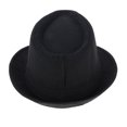 thumbnail image 5 of Classic Manhattan Structured Gangster Trilby Fabric Fedora Hat Black, 5 of 7