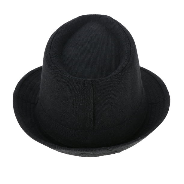 Siruishop Classic Manhattan Hat With Structured Gangster Trilby Fabric - Black, 58cm Black