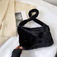 thumbnail image 4 of Bolso Hombro Color Liso Piel Sintética para Mujer Con Bolso Bandolera Pequeño Con Felpa, 4 of 9
