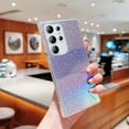 thumbnail image 4 of SaniMore for Samsung Galaxy S21 Ultra Case, [Anti-yellow Transparent Backplane & Glitter Bling Paper] Shockproof Anti-fall Lens Protection Slim Lightweight for Girls Women for S21 Ultra, Purple, 4 of 12