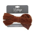 thumbnail image 3 of Motique Accessories Cognac Velvet Hair Bow Hair Clip Small-Perfect for All, Adults, 3 of 3